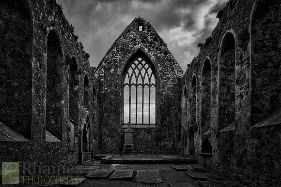 Claregalway Friary, Ruin From Within, Monochrome #2