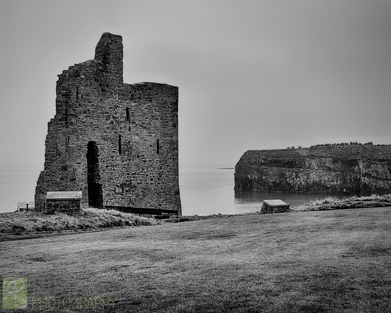 Ballybunion Castle Ruins in Monochrome