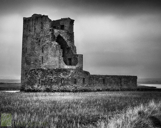 Carrigafoyle Castle Ruins in Monochrome