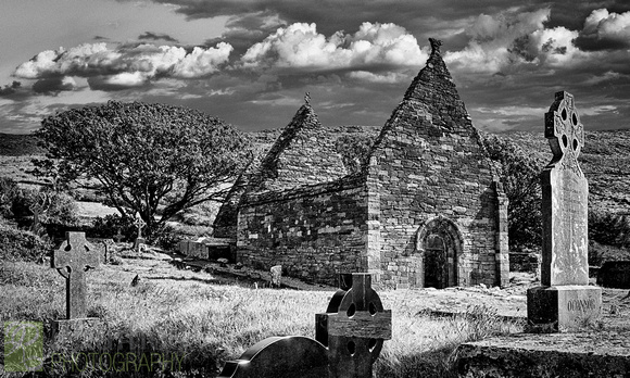 Kilmalkedar Church Ruins in Monochrome